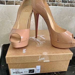 Christian Louboutin Lady Peep Patent Red Sole Pump